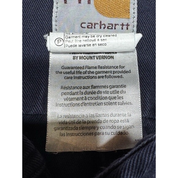 Carhartt Men’s FR Blue Long Sleeve Work Shirt Size Large Regular Flame Resistant - Picture 4 of 12